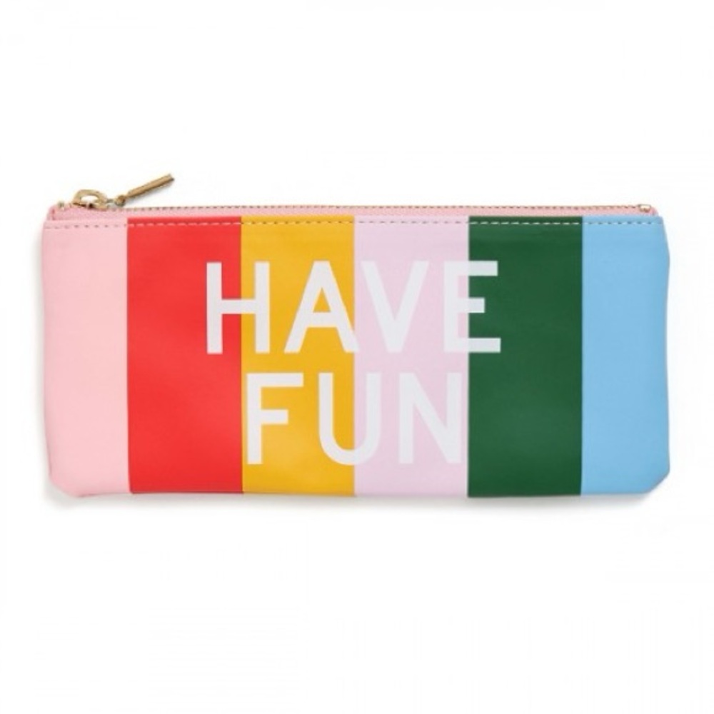 Bando work hard, have fun zip pouch 🌈🩷